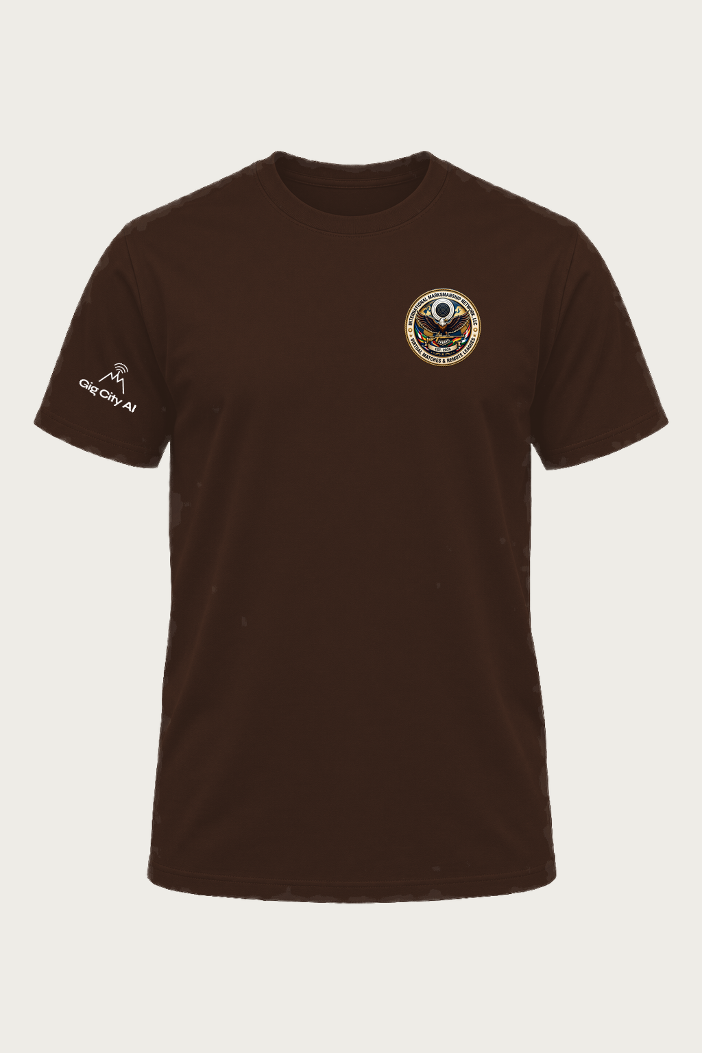 Pellets & Pumpkins Thanksgiving Shootout T-shirt front with IMN chest seal