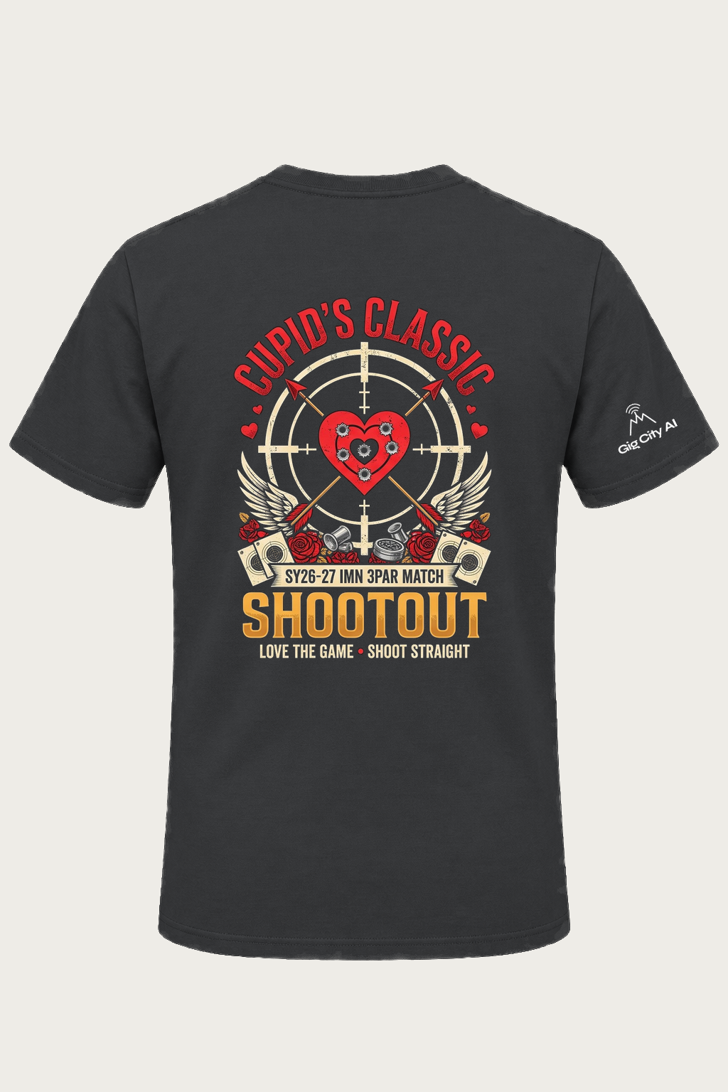 Cupid's Classic Shootout T-shirt back design