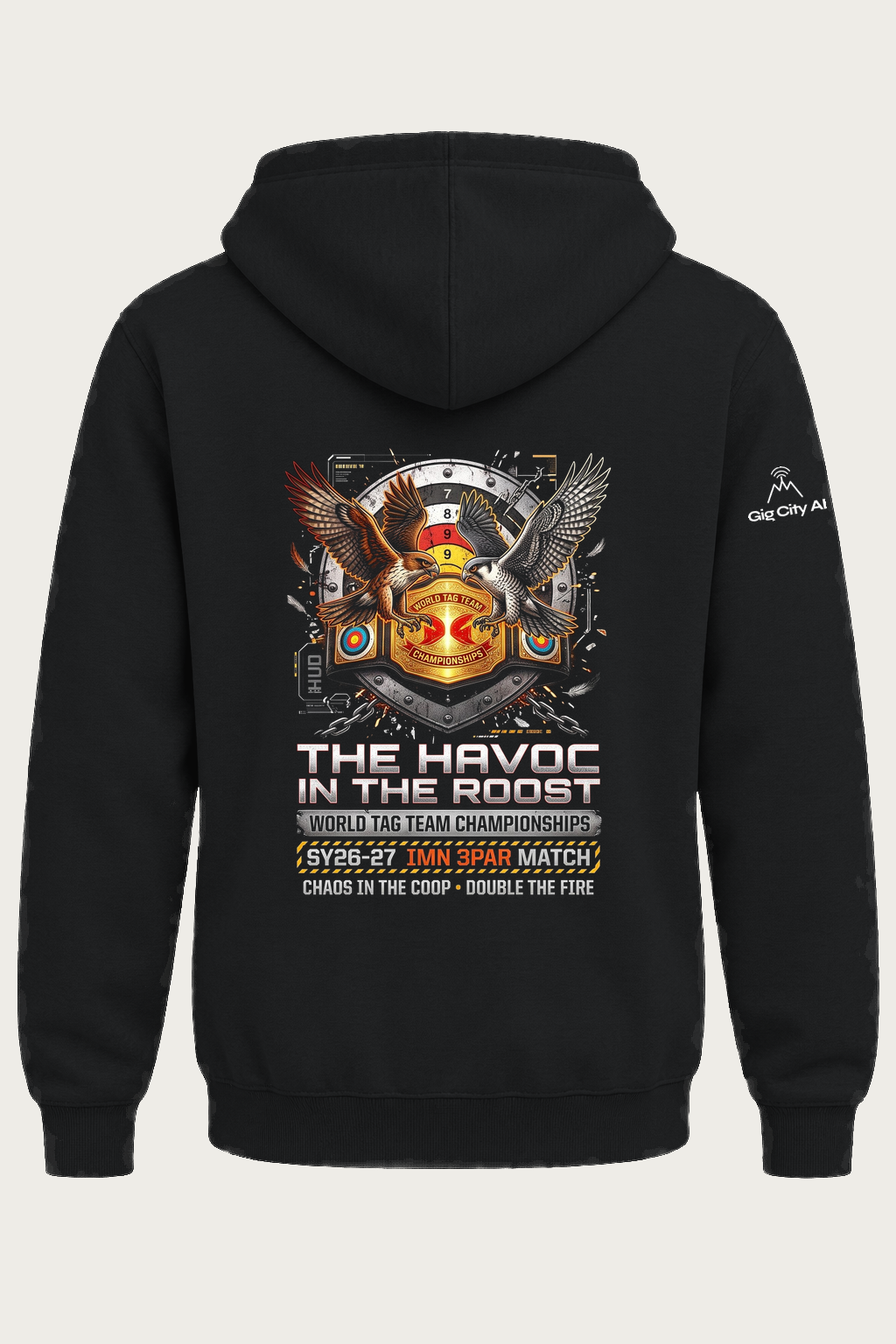 HAVOC In the Roost World Tag Team Championships Hoodie back design