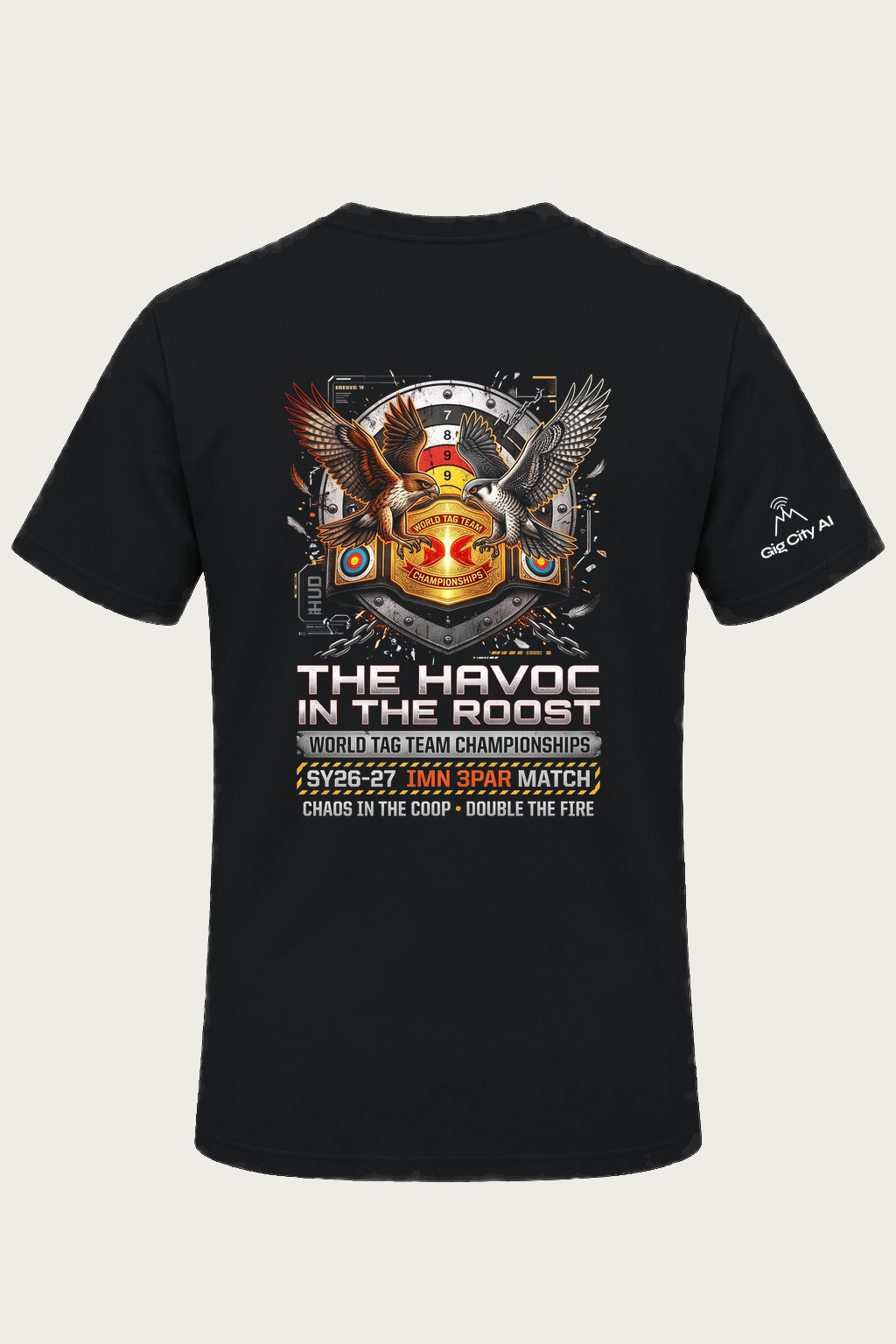HAVOC In the Roost World Tag Team Championships T-shirt back design