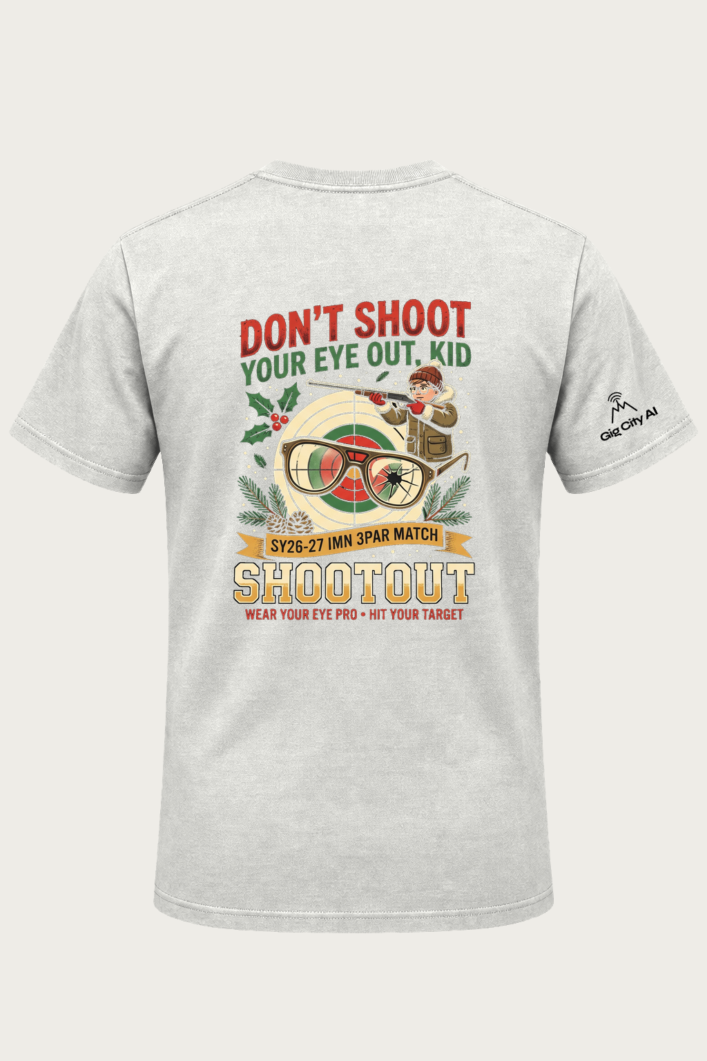 Red Ryder, Don't Shoot Your Eye Out Kid Shootout T-shirt back design