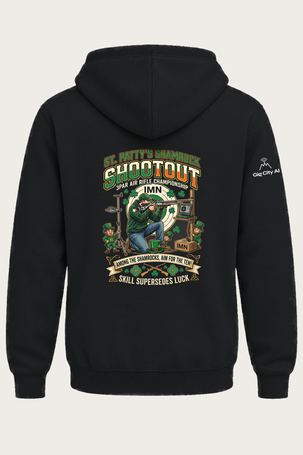 St. Patty's Shamrock Shootout Hoodie back design