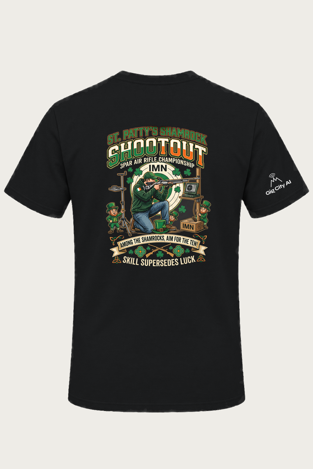 St. Patty's Shamrock Shootout T-shirt back design