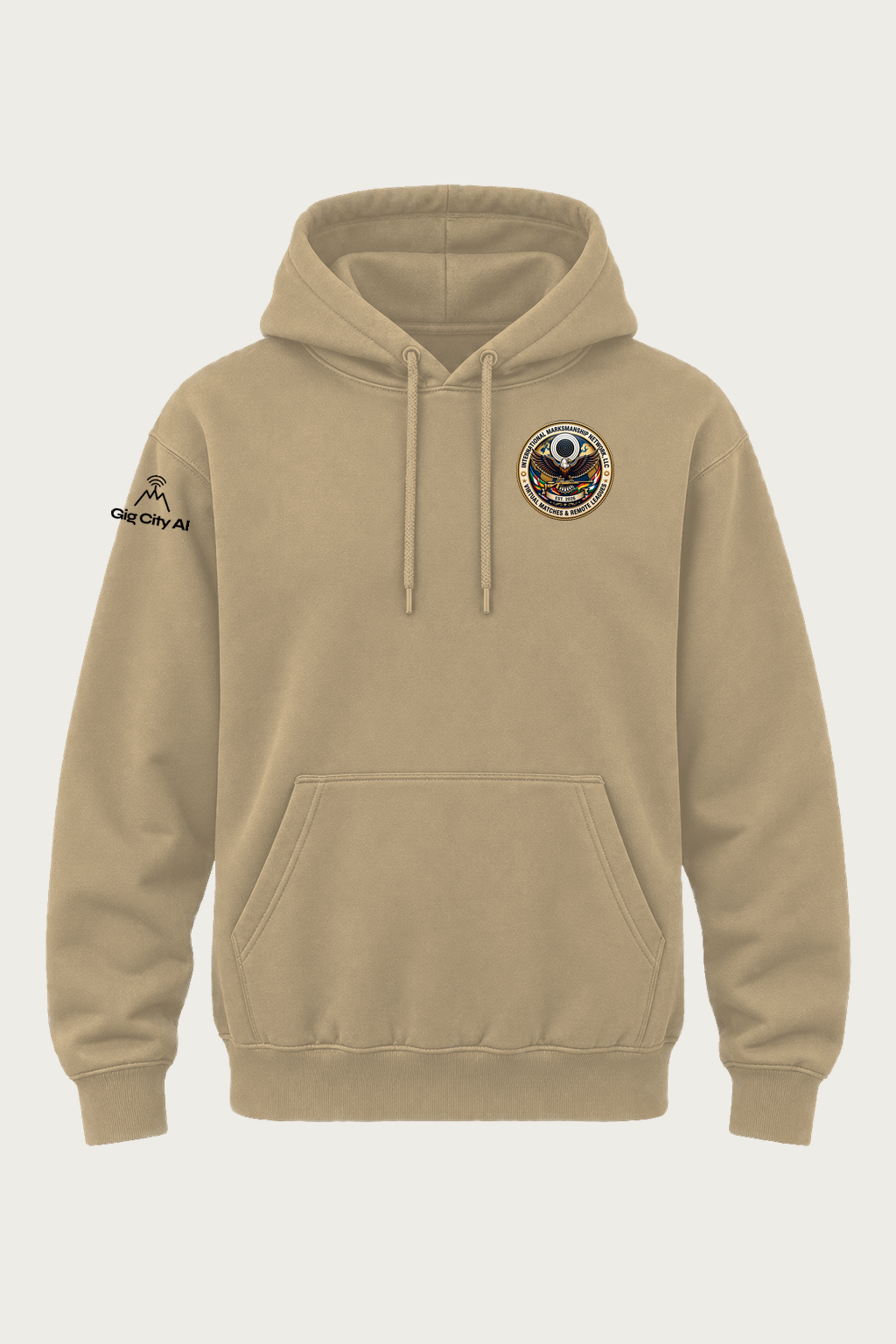 Crucible Championship Hoodie front with IMN chest seal