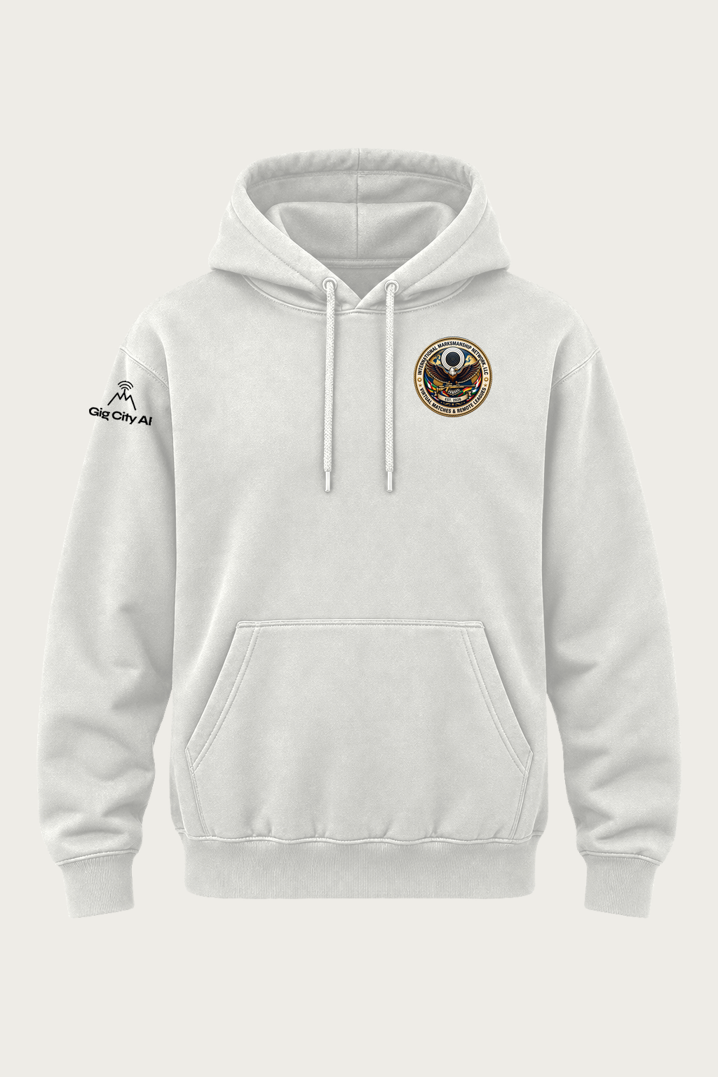Red Ryder, Don't Shoot Your Eye Out Kid Shootout Hoodie front with IMN chest seal